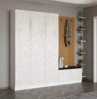 Прихожая Trendy Noe 8308 White/Wood 225x210x35cm GTR004010 фото №2 — интернет-магазин Desire.md