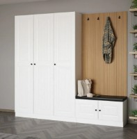 Прихожая Trendy Noe 8320 White/Wood 225x210x35cm GTR004012 фото №3 — интернет-магазин Desire.md