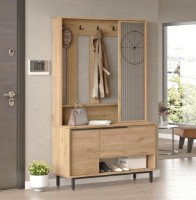 Прихожая Trendy ON11-S Oak/Black 112.2x178.2x33.5cm GTR001387 фото №4 — интернет-магазин Desire.md