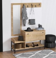 Прихожая Trendy Nonso Sapphire Oak/Black 120x70x35cm GTR005975 фото №2 — интернет-магазин Desire.md