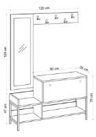 Прихожая Trendy Nonso Sapphire Oak/Black 120x70x35cm GTR005975 фото №4 — интернет-магазин Desire.md