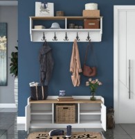 Прихожая Trendy P2 1636 White/Walnut 120x45x40cm GTR001438 фото №4 — интернет-магазин Desire.md