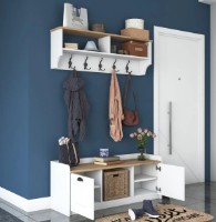 Прихожая Trendy P2 1636 White/Walnut 120x45x40cm GTR001438 фото №5 — интернет-магазин Desire.md