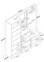 Antreu Trendy P6 M2 2257G Walnut/White 182.8x179.4x35.5cm GTR001427 imaginea #4 — magazin online Desire.md