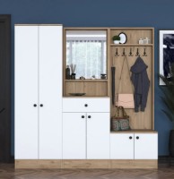 Прихожая Trendy P6 M3 2490 Walnut/White 182.8x179.4x35.5cm GTR001425