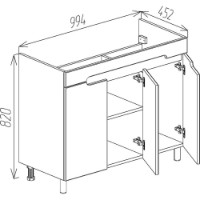 Dulap pentru lavoar Bayro Etna Duo Argo/Allegro 1000 (123959) imaginea #4 — magazin online Desire.md