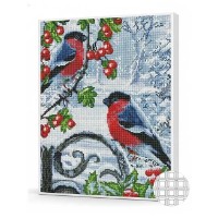 Mozaic cu diamante Art Gallery Premium Bullfinches And Rowan (QB205169)