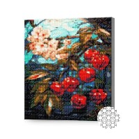 Pictura cu diamante după numere Art Gallery Premium Cherries And Flowers (GB86824)