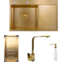 Chiuvetă de bucătărie SanDonna HD7850+NERA Gold