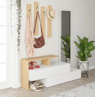 Antreu Trendy Ramda White/Oak 137x154x35cm GTR001333 imaginea #2 — magazin online Desire.md