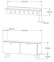 Прихожая Trendy Rupa Oak/Black 113x48.6x29.6cm GTR001407 фото №2 — интернет-магазин Desire.md