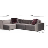 Угловой диван Trendy Lego 7 O1-C-O1-1R Grey 300x190x76cm GTR003643 фото №3 — интернет-магазин Desire.md