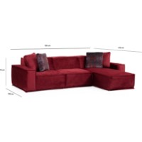 Угловой диван Trendy Lego 9 L1-O1-Chl Burgundy 300x170x76cm GTR003635 фото №3 — интернет-магазин Desire.md