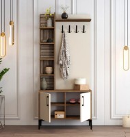 Прихожая Trendy Viyana D Walnut/Cream/Black 200x90x35cm GTR001345 фото №2 — интернет-магазин Desire.md