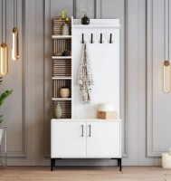 Прихожая Trendy Viyana D White/Walnut/Black 200x90x35cm GTR001347 фото №1 — интернет-магазин Desire.md