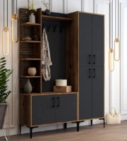 Antreu Trendy Viyana DA Walnut/Anthracit/Black 200x150x35cm GTR001364 imaginea #2 — magazin online Desire.md