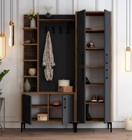 Antreu Trendy Viyana DA Walnut/Anthracit/Black 200x150x35cm GTR001364 imaginea #3 — magazin online Desire.md