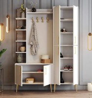 Antreu Trendy Viyana DA White/Walnut/Gold 202.6x150x35cm GTR001368 imaginea #2 — magazin online Desire.md