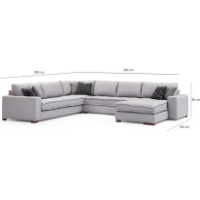 Угловой диван Trendy Lena Light Grey 350x296x85cm GTR003682 фото №4 — интернет-магазин Desire.md