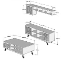 Гостиная Trendy Ayla Walnut/Yellow GTR001308 фото №3 — интернет-магазин Desire.md