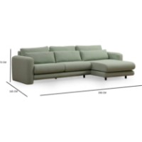 Угловой диван Trendy Lily Green R 290x165x73cm GTR003563 фото №3 — интернет-магазин Desire.md