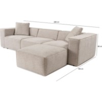 Canapea de colț Trendy Lora L1-O1-1R-POUFFE Mocha 303x193x65cm GTR003640 imaginea #3 — magazin online Desire.md