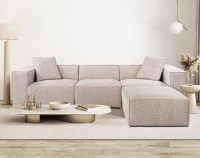 Canapea de colț Trendy Lora L1-O1-1R-POUFFE Mocha 303x193x65cm GTR003640 imaginea #1 — magazin online Desire.md