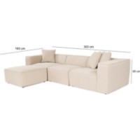 Canapea de colț Trendy Lora L1-O1-1R-POUFFE Peach 303x193x65cm GTR003641 imaginea #5 — magazin online Desire.md