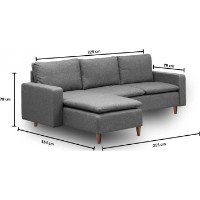 Canapea de colț Trendy Lungo Anthracit 225x154x78cm GTR003701 imaginea #4 — magazin online Desire.md