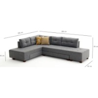 Угловой диван Trendy Manama Grey L 282x206x85cm GTR003369 фото №8 — интернет-магазин Desire.md