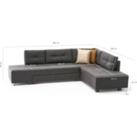 Угловой диван Trendy Manama Anthracit R 282x206x85cm GTR003420 фото №6 — интернет-магазин Desire.md