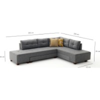 Угловой диван Trendy Manama Grey R 282x206x85cm GTR003423 фото №5 — интернет-магазин Desire.md
