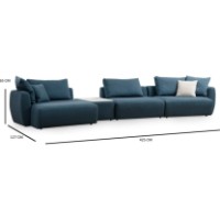 Угловой диван Trendy Maya 1 Chl+T+O1+1R Blue 425x127x65cm GTR003501 фото №5 — интернет-магазин Desire.md