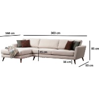 Угловой диван Trendy Mayorka Chl-3R Beige R 303x168x85cm GTR003332 фото №5 — интернет-магазин Desire.md