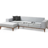 Угловой диван Trendy Montana Chl+3R Light Grey L 288x160x85cm GTR003331 фото №3 — интернет-магазин Desire.md