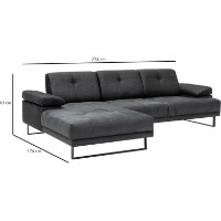 Угловой диван Trendy Mustang Anthracit L 274x174x83cm GTR003480 фото №3 — интернет-магазин Desire.md