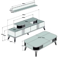 Living Trendy Eylul White/Walnut GTR001281 imaginea #3 — magazin online Desire.md