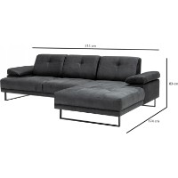 Canapea de colț Trendy Mustang Anthracit R 314x174x83cm GTR003566 imaginea #3 — magazin online Desire.md