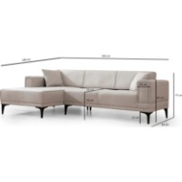 Угловой диван Trendy Orizont Ecru L 250x140x77cm GTR003324 фото №4 — интернет-магазин Desire.md