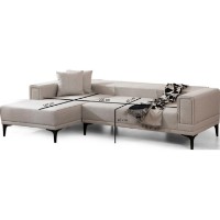 Угловой диван Trendy Orizont Ecru L 250x140x77cm GTR003324 фото №8 — интернет-магазин Desire.md