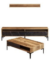 Гостиная Trendy Istanbul Walnut/Black Marble/Black GTR001266 фото №2 — интернет-магазин Desire.md