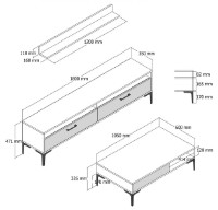 Гостиная Trendy Istanbul Walnut/White Marble/Black GTR001269 фото №3 — интернет-магазин Desire.md