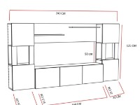 Living Trendy Lore White/Teak 260x60x35cm GTR006458 imaginea #4 — magazin online Desire.md