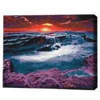 Картина по номерам Brushme Закат у водопада 30x40cm (RBS23748FC)