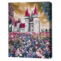 Картина по номерам Brushme Замок среди диких цветов 30x40cm (RBS3289FC)