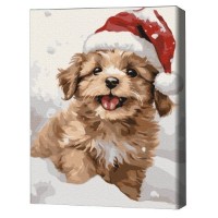 Картина по номерам Brushme Заснеженный щенок 30x40cm (RBS53838FC)