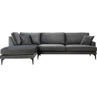Угловой диван Trendy Papira Chl+3R Anthracit L 283x180x88cm GTR003464 фото №4 — интернет-магазин Desire.md