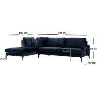 Угловой диван Trendy Papira Chl+3R Navy Blue L 283x180x88cm GTR003465 фото №2 — интернет-магазин Desire.md