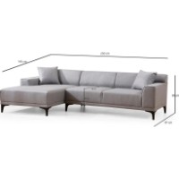 Canapea de colț Trendy Petra Light Grey L 250x145x69cm GTR003453 imaginea #4 — magazin online Desire.md