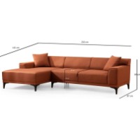 Угловой диван Trendy Petra Orange L 250x145x69cm GTR003454 фото №6 — интернет-магазин Desire.md